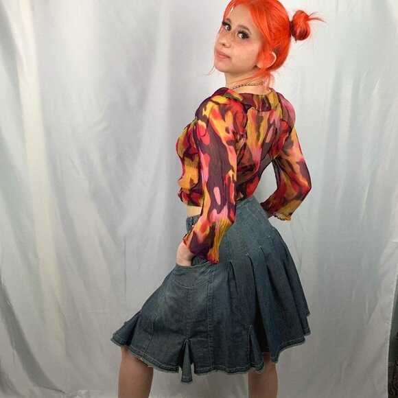 LUCKY Brand Sheer Gauzy Top  Size M - Picture 3 of 9